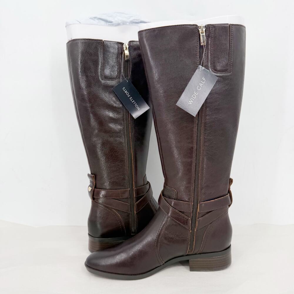 Naturalizer Womens Rena Knee High Boot 10 Wide Wide Calf Brown Leather NIB - Picture 7 of 11